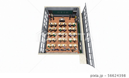 小学校　教室　授業参観 イラスト76 56624398