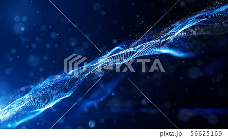 Blue color digital particles wave flow cyberspace 56625169