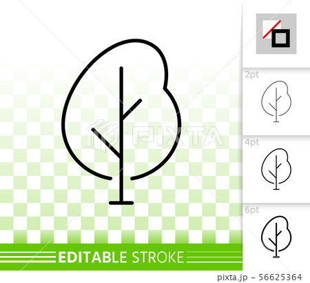 Geometric birch tree simple black line vector icon Geometric birch tree simple black line vector icon 56625364