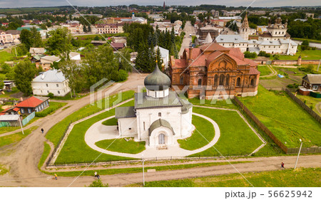 Aerial view of St. George's Cathedral cathedral in St. George's (Yuriev) Aerial view of St. George's Cathedral cathedral in St. George's (Yuriev) 56625942