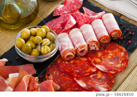 Assorted different types of spanish sausages Assorted different types of spanish sausages 56626850