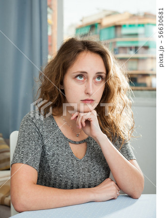 Portrait of single sad woman Portrait of single sad woman 56630681