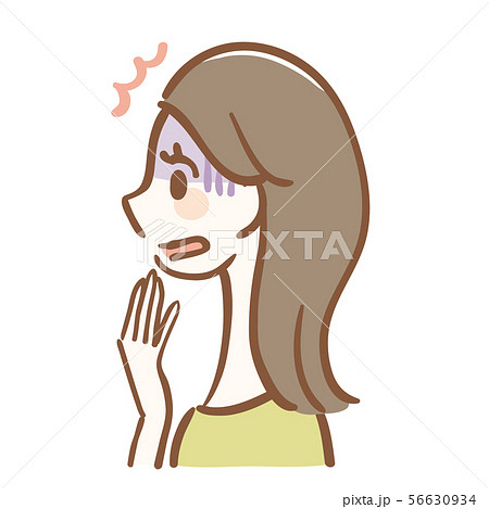 絶望する女性のイラストのイラスト素材
