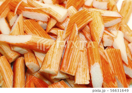 crab stick on buffet line 56631649