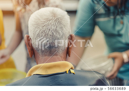 Thai people celebrate Songkran by pouring water 56633689