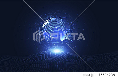 Global network connection. World map point 56634239