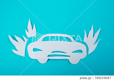 Paper art with cool car 56634687