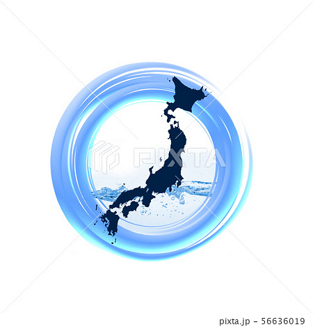 日本地図 温暖化 水問題 ビジネス 日本ビジネス 日本経済 地図 ビッグデータのイラスト素材