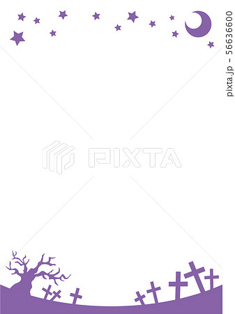 可愛いハローウィンのフレーム 紫 縦 のイラスト素材