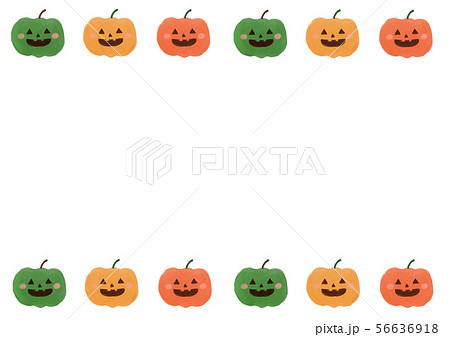 ハロウィン かぼちゃ 枠 フレームのイラスト素材