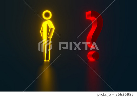 3d businessman opposite a question mark. 3d rendering 3d businessman opposite a question mark. 3d rendering 56636985