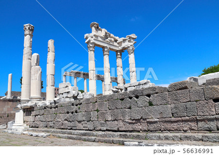 Ruins and columns of Temple of Trajan at Acropolis 56636991