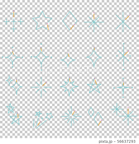 Glitter of 3 color line drawings - Stock Illustration [56637293] - PIXTA