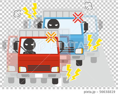 互いにあおり運転をするトラック 56638819