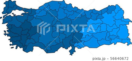 Blue outline Turkey map on white background. Blue outline Turkey map on white background. 56640672