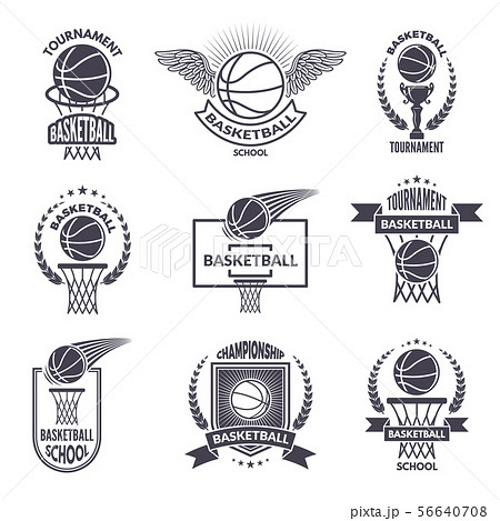 Sport labels for basketball club. Vector badges for champions Sport labels for basketball club. Vector badges for champions 56640708