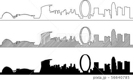 Simplicity outline Singapore business district. 56640785