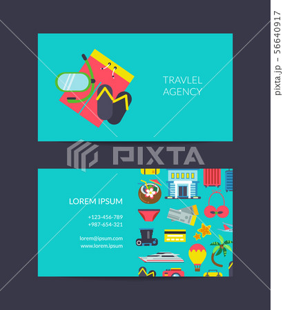 Vector travel business card template for travel agency 56640917