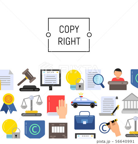 Vector flat style copyright elements illustration 56640991