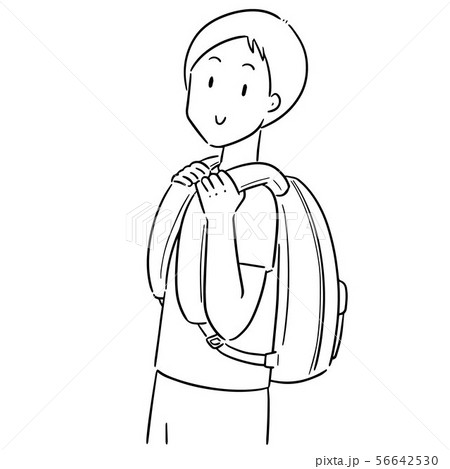 vector of man carrying backpack 56642530