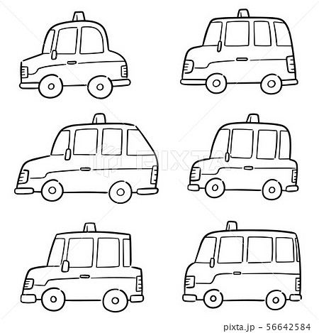 Vector Set Of Taxiのイラスト素材