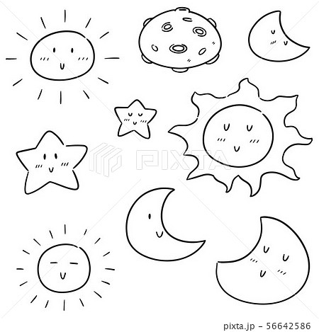 vector set of sun, moon and star vector set of sun, moon and star 56642586
