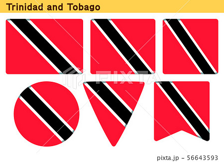 「トリニダード・トバゴの国旗」6個の形のアイコンデザイン