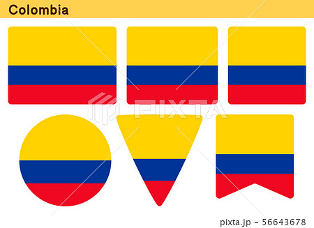コロンビア 6個の形のアイコンデザインのイラスト素材