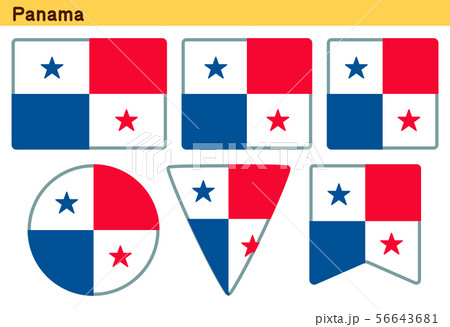 「パナマ」6個の形のアイコンデザイン