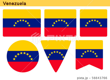「ベネズエラの国旗」6個の形のアイコンデザイン