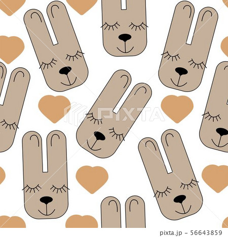 Bunny. Scandinavian style. Seamless pattern. Bunny. Scandinavian style. Seamless pattern. 56643859