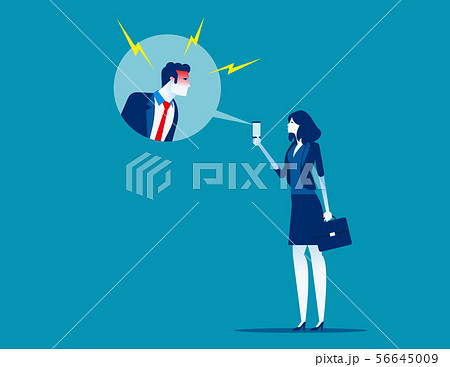 Angry manager call with employee. Concept business Angry manager call with employee. Concept business 56645009