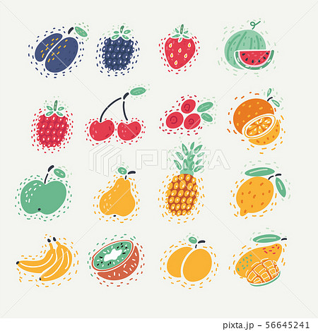 Fruit and berries set. 56645241