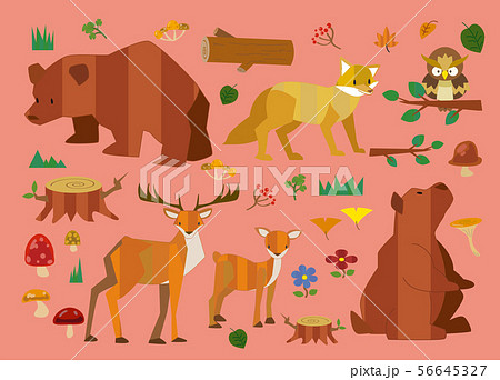森のどうぶつたちのイラスト素材