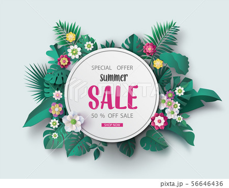 Summer sale banner paper cut 56646436