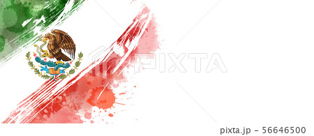 Mexico holiday banner with abstract painted flag 56646500