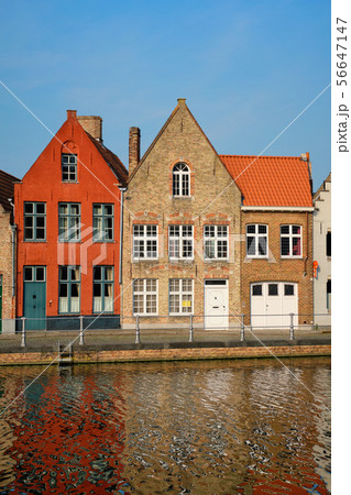 Canal and old houses. Bruges Brugge , Belgium 56647147