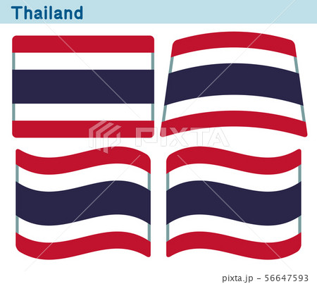 「タイの国旗」4個の形のアイコンデザイン