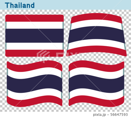 タイの国旗 4個の形のアイコンデザインのイラスト素材 56647593 Pixta