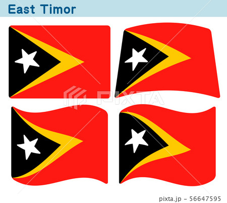 「東ティモールの国旗」4個の形のアイコンデザイン