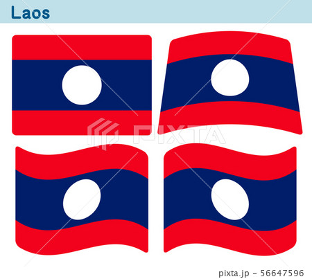 「ラオスの国旗」4個の形のアイコンデザイン