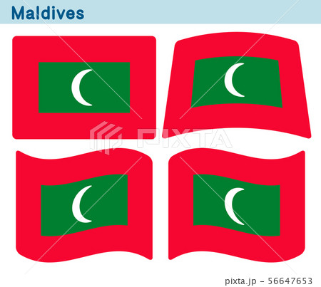 「モルディブの国旗」4個の形のアイコンデザイン