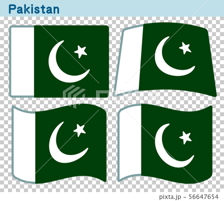 「パキスタンの国旗」4個の形のアイコンデザイン 56647654