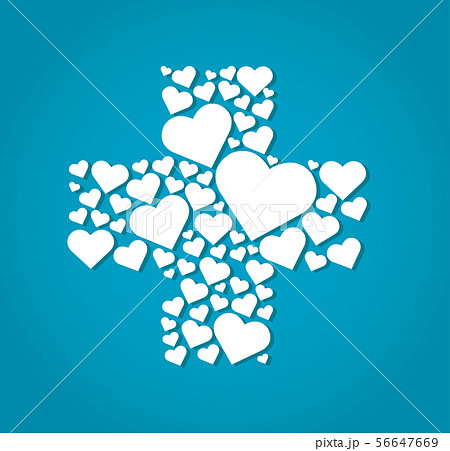 heart in cross medical hospital icon  56647669