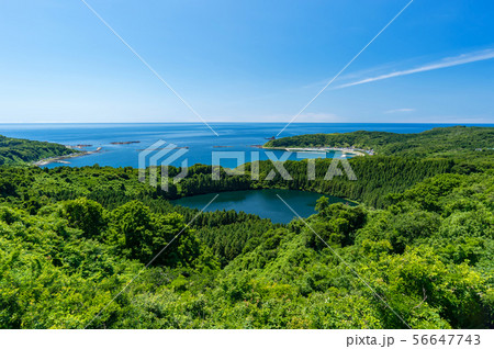 【秋田県男鹿半島】八望台から眺める二ノ目潟、戸賀湾、日本海はまさに絶景 56647743