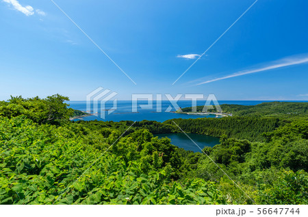 【秋田県男鹿半島】八望台から眺める二ノ目潟、戸賀湾、日本海はまさに絶景 56647744