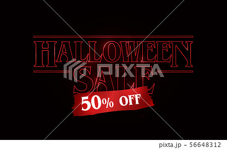Halloween Sale 50% off text logo, 80's style 56648312