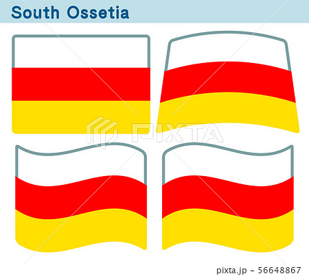 「南オセチアの国旗」4個の形のアイコンデザイン 「南オセチアの国旗」4個の形のアイコンデザイン 56648867