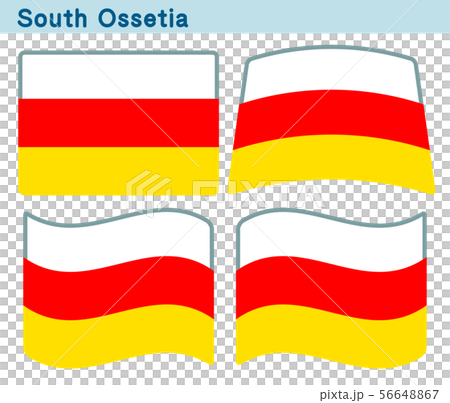 「南オセチアの国旗」4個の形のアイコンデザイン 「南オセチアの国旗」4個の形のアイコンデザイン 56648867