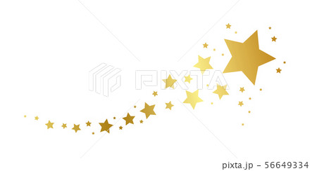 christmas golden falling star decoration isolated on white background 56649334